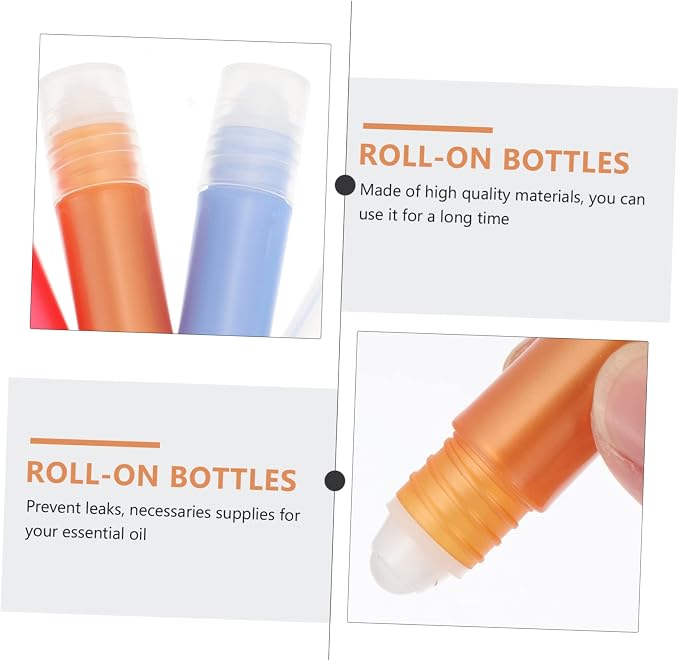 2sets Plastic Bottles Multi Color Empty Perfume Rollerball Kits for Essential Oils Travel Friendly Containers Convenient Storage for Liquids 20pcs*2