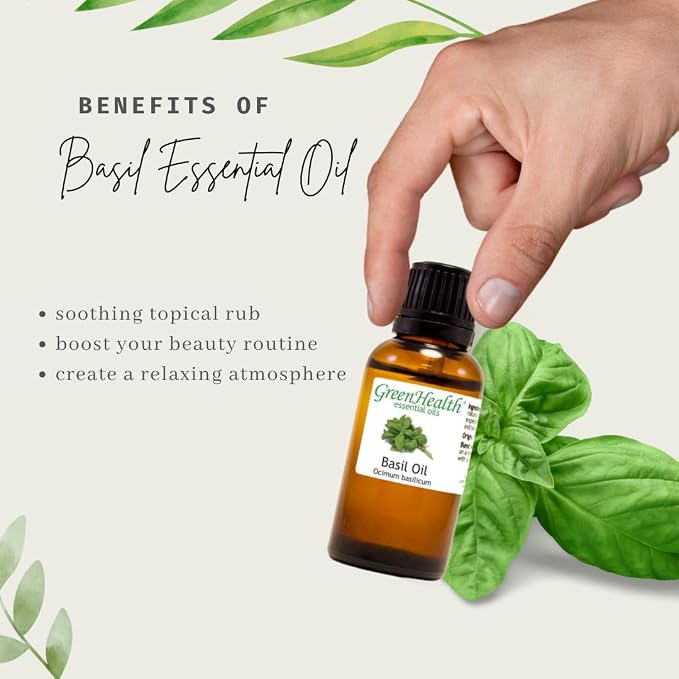 Basil Essential Oil - 1 Gallon - Plastic Jug - 100% Pure & Uncut - GreenHealth