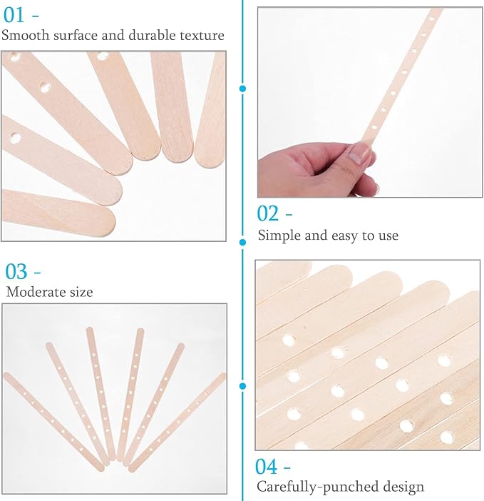 Wooden Candle Wick Holders Pack of 100pcs Wick Centering Devices Candle Wick Bars for Candle Making … (7.1inch - 100pcs)