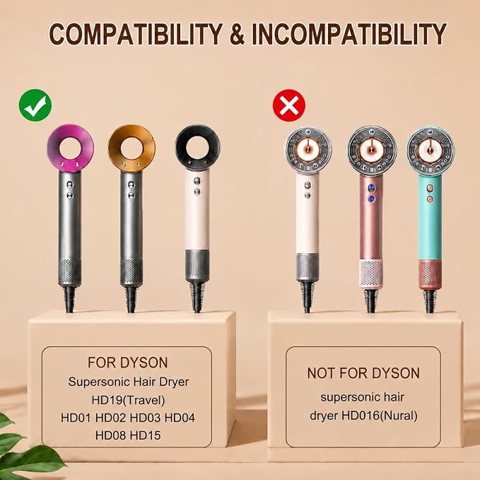 Wave+Curl Diffuser Attachment for Dyson Supersonic Hair Dryer HD19(travel) HD01 HD02 HD03 HD04 HD08 HD15, Fast Drying, Dome and Diffuse Modes for Wave Curly Thick, Adding Volume and Define, Gray