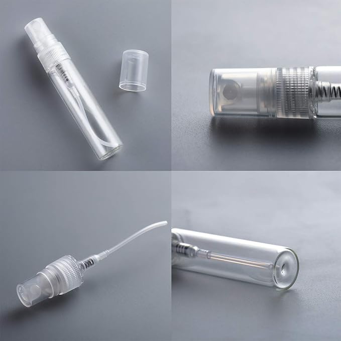 30Pcs 5ml/0.17Oz Portable Mini Refillable Clear Glass Empty Sprayer Perfume Bottles Cosmetic Atomizers Spray Bottle Container for Travel Party Must Makeup Tool (30Pcs 5ml Glass Perfume Bottles)
