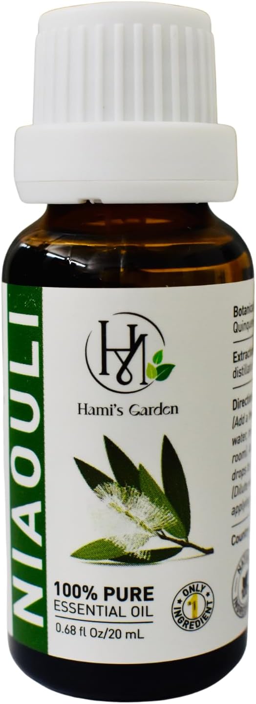 Hami’s Garden Niaouli Essential Oil – 100% Pure & Natural –Premium Grade with Glass Dropper (20mL)– for Diffuser, Skincare, and DIY Products.