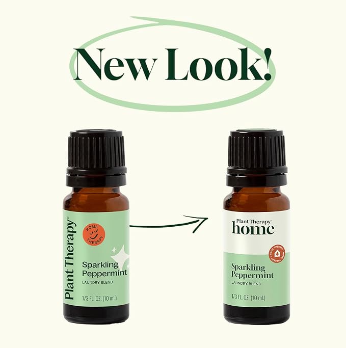 Plant Therapy Home Sparkling Peppermint Laundry Essential Oil Blend 10 mL (1/3 oz), 100% Pure & Undiluted, Fresh Minty Scent for Washer & Dryer, Natural Laundry Scent Booster