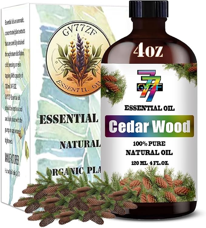 Cedarwood Essential Oil 4fl oz Diffuser DIY Candle Soap | Yoga; Gift; Aroma; Natural; Humidifier Safe; Home Office; Relaxing; Woody Scent; Cleaning; Steam Distilled; Multipurpose