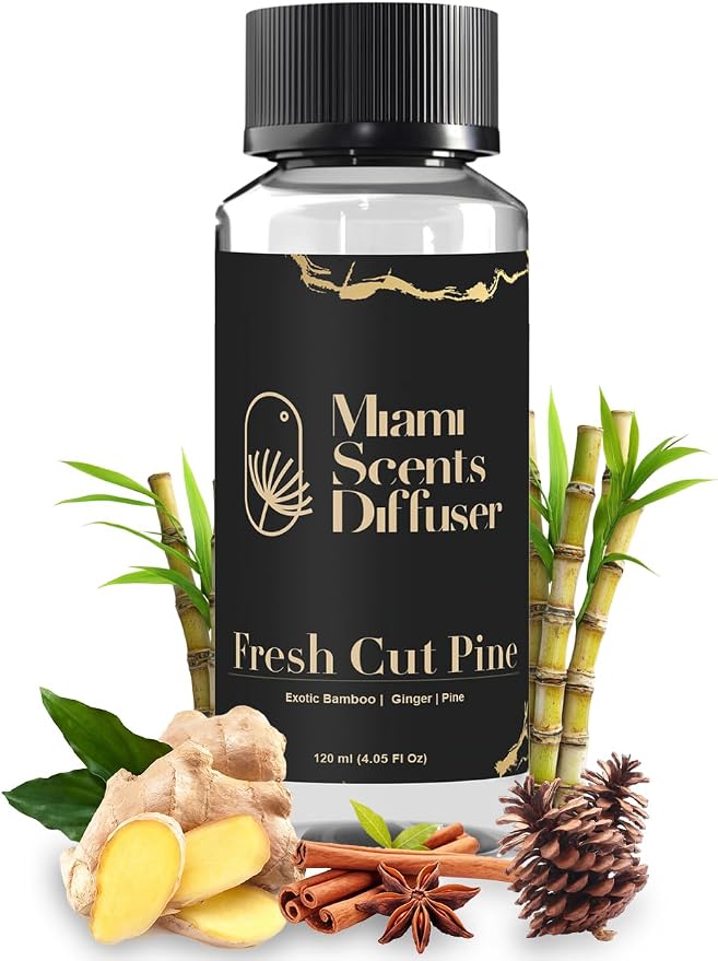 Cool Pine Essential Oil Refill Luxury Hotel Inspired - Long Lasting Aroma for Home & Commercial Diffuser - 120ml Fresh Blend of Exotic Bamboo, Cinnamon and Ginger, Scent for Spa Wellness Aromatherapy