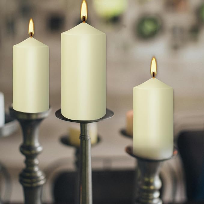 YOROXRG 2"x4" High Ivory Pillar Candles, Set of 20 Unscented. Bulk Buy. Ideal for Halloween, Wedding, Emergency Lanterns, Household, Wedding and Home Décor Candlesticks