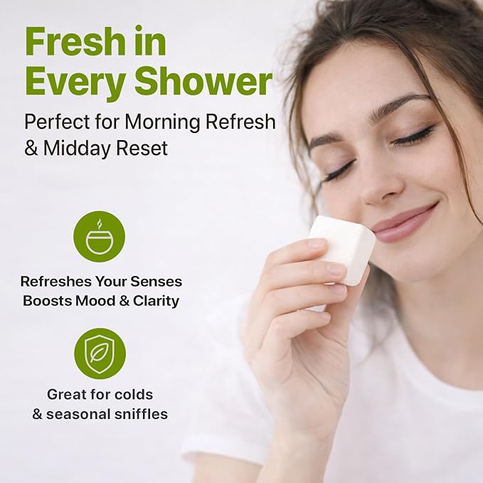 Shower Steamers Aromatherapy - USA Made with Natural, Organic Ingredients & Eucalyptus Essential Oil, Large Shower Bombs, Energizing Sport Shower Tablets for Men & Women, Unique Self Care Gifts