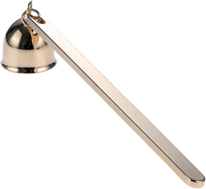 MUXSAM 1-Pack Candle Extinguisher Snuffer, Bell-Shaped Candle Candlesnuffers Stainless Steel Wick Flame Snuffer Candle Accessory Tools Gift for Candle Lovers(Gold)