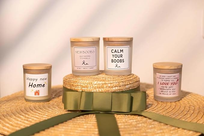 After Breast Surgery Gifts for Women, Breast Cancer Survivor Gifts, New Boobs Candle, Vanilla Scented Candle, Natural Soy Wax & Natural Essential Oils