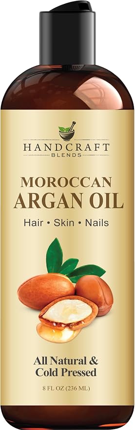 Handcraft Blends Moroccan Argan Oil - 8 Fl Oz - 100% Pure and Natural - Premium Grade Carrier Oil for Skin and Hair - Hair and Body - Massage - Cold-Pressed