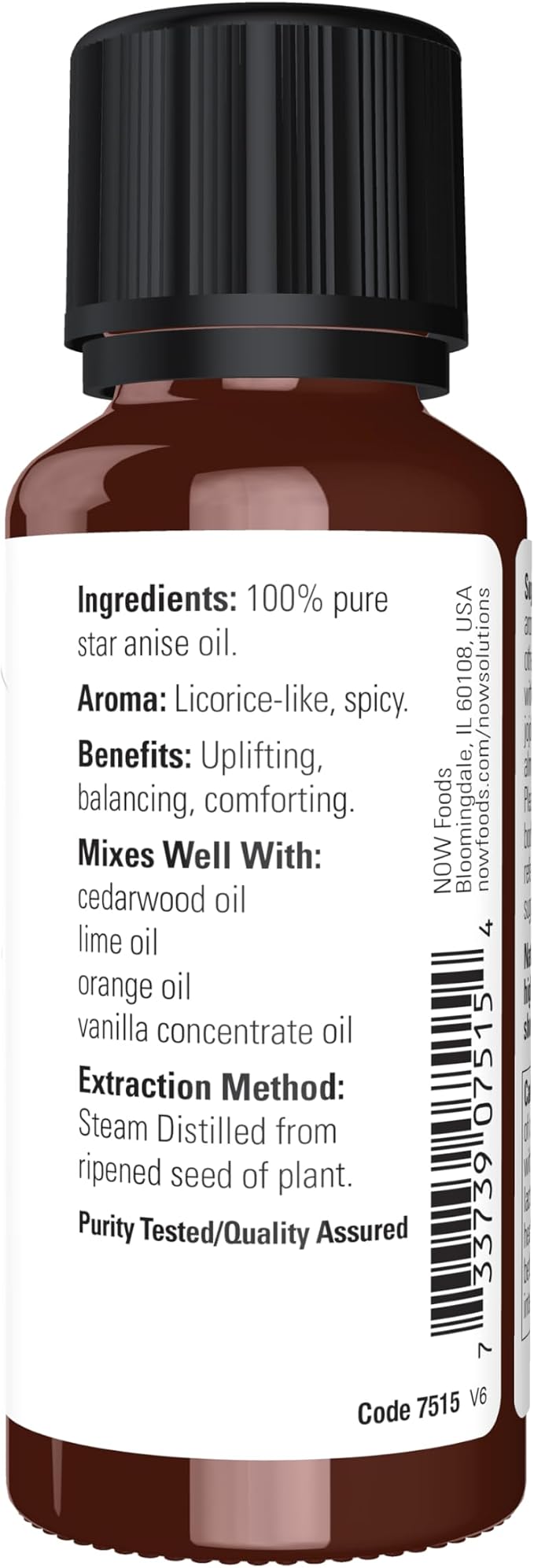 NOW Essential Oils, Anise Oil, Balancing Aromatherapy Scent, Steam Distilled, 100% Pure, Vegan, Child Resistant Cap, 1-Ounce (Pack of 2)