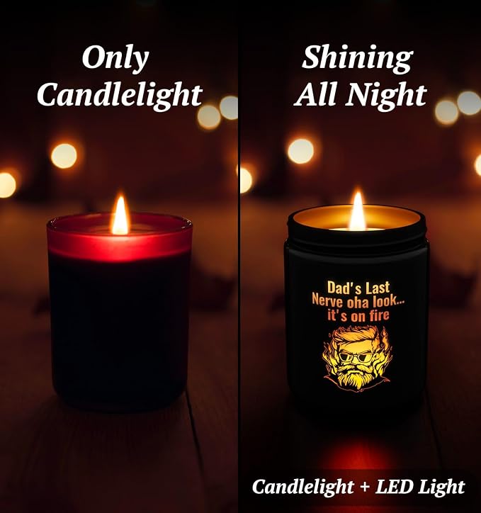 Christmas Candles for Men,Christmas Gifts from Kids, Birthday Xmas Holiday Candle Gifts for Dad, Dad's Last Nerve,Leather Scented,Perfect for Xmas,New Year,Winter Décor,Over 40 Hours,100% Soy Wax