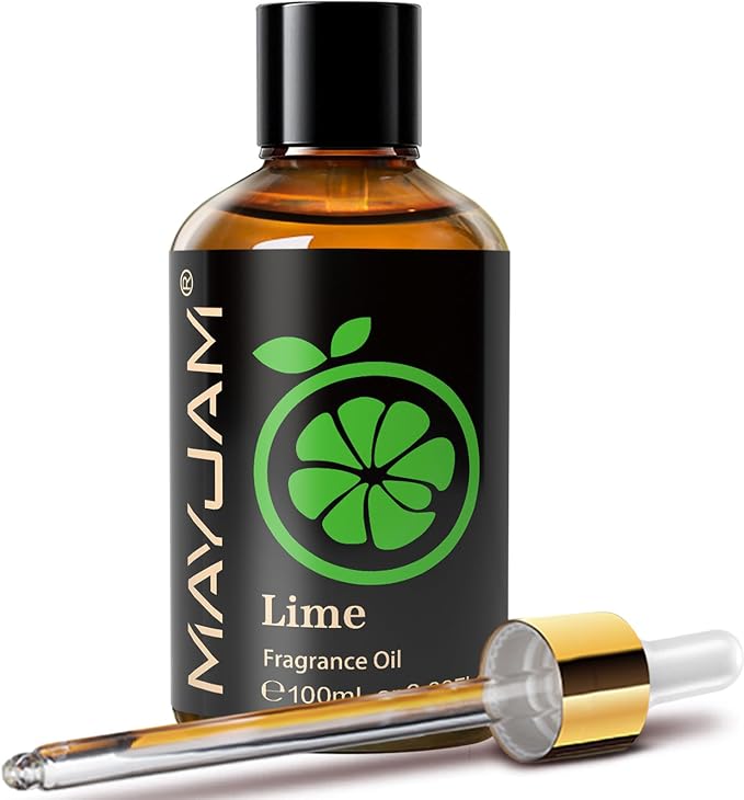 MAYJAM 100ML/3.38FL.OZ Lime Fragrance Oils with Glass Dropper, Essential Oils for Diffusers, Long Lasting Scented Oils for Soap Candle Making