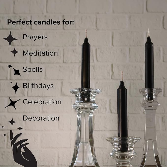 Simply Soson 4.5 inch Ritual Taper Candles Bulk, Mini Taper Candles - 42 Black Chime Spell Candles - Small Taper Candle Stick, Use as Witchcraft Supplies, Altar Unscented Prayer Candles