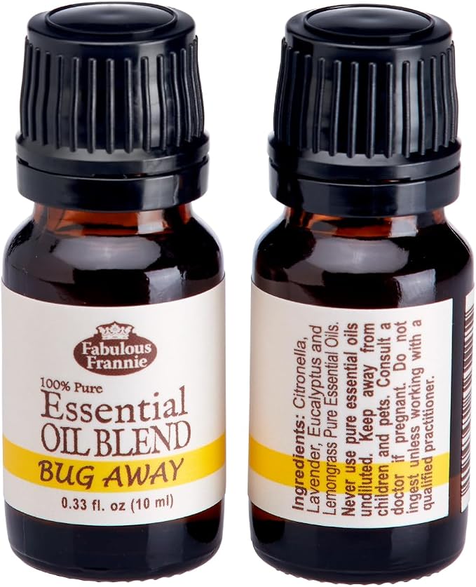 Fabulous Frannie Bug Away 100% Pure, Undiluted Essential Oil Blend of Citronella, Lavender, Eucalyptus & Lemongrass 10ml (Pack of 1)