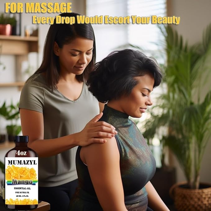 Mango Essential Oil, Mango Oil 4 Fl Oz 120ML for Diffuser Humidifier Yoga Cleaning DIY Candle Soap Making MUMAZYL Essential Oils