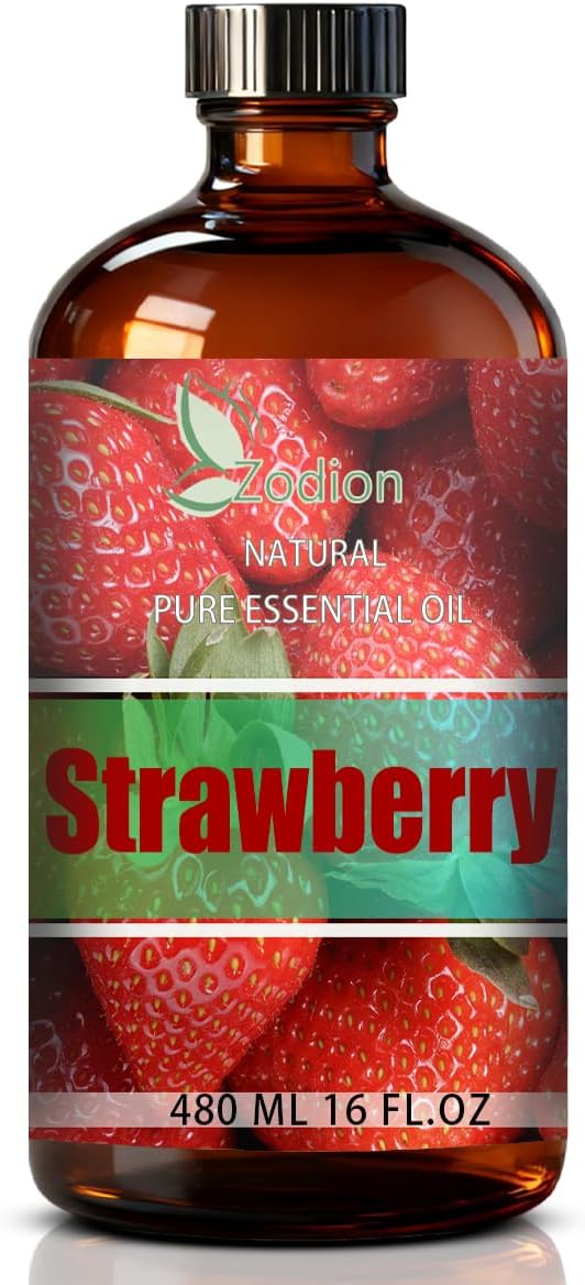 Strawberry Essential Oil - Strawberry Fragrance Oil for Diffuser, Massage, Humidifier, DIY Candle, Soap Making, Home, Bath, Yoga - 16 fl oz (480ml) - ZODION Essential Oils
