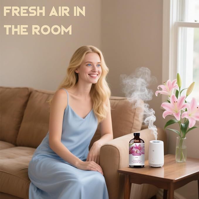 Lily Essential Oil – Lily Fragrance Oil for Diffuser, Humidifier, DIY Candle, Soap, Floral Scent, Home, Gift Ready – MLYNKL (4.33 fl oz / 130ml)