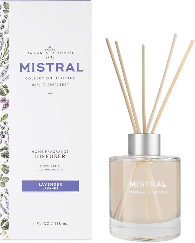 Mistral Heritage Collection Home Fragrance Diffuser, Lavender, 4 Fl Oz