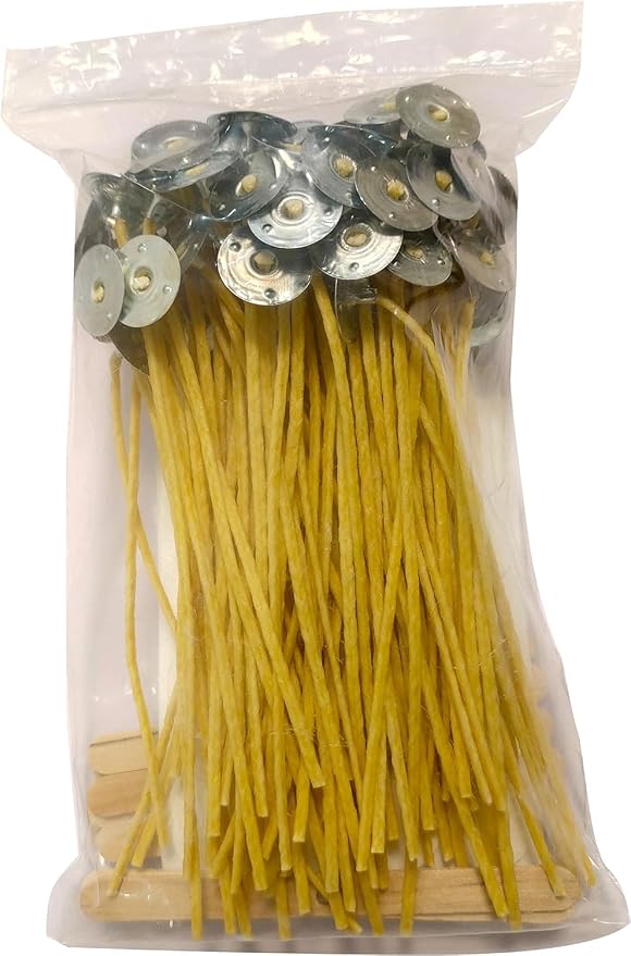 50 PCS 8 inch Hemp Candle Wicks kit, 2.5mm Beeswax Candle Wicks for DIY Bulk Natural Candle Wicks for Beeswax Candle Making Hemp Candle Wick for Butter Candle