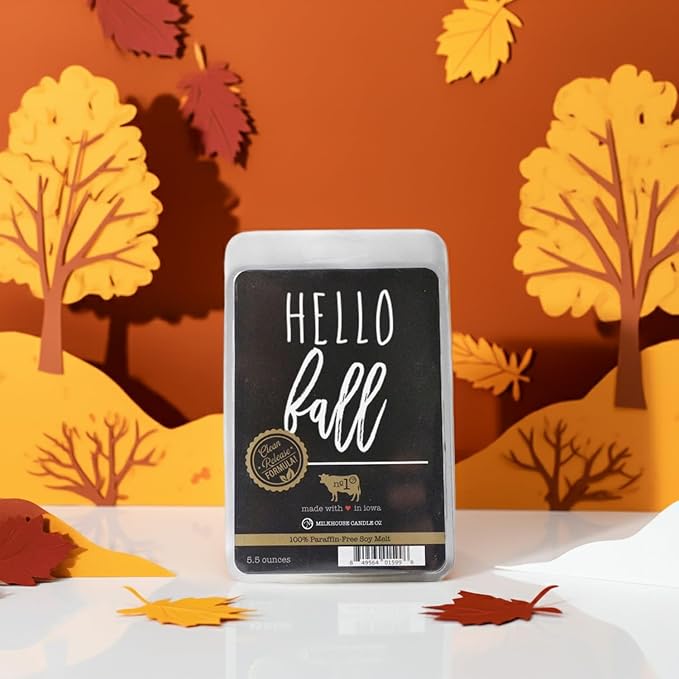Milkhouse Candle Company Hello Fall Soy Wax Melts - Golden Apples | Spiced Pumpkin | Pure Vanilla Scented - 5.5 oz, Hand-Poured, Premium Fragrance Oil, Made in the USA