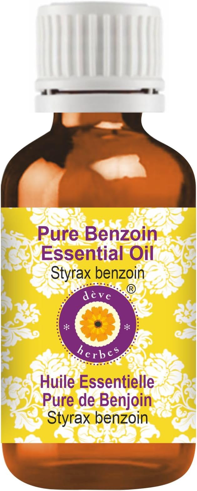 Deve Herbes Pure Benzoin Essential Oil (Styrax Benzoin) Steam Distilled 10ml (0.33 oz)