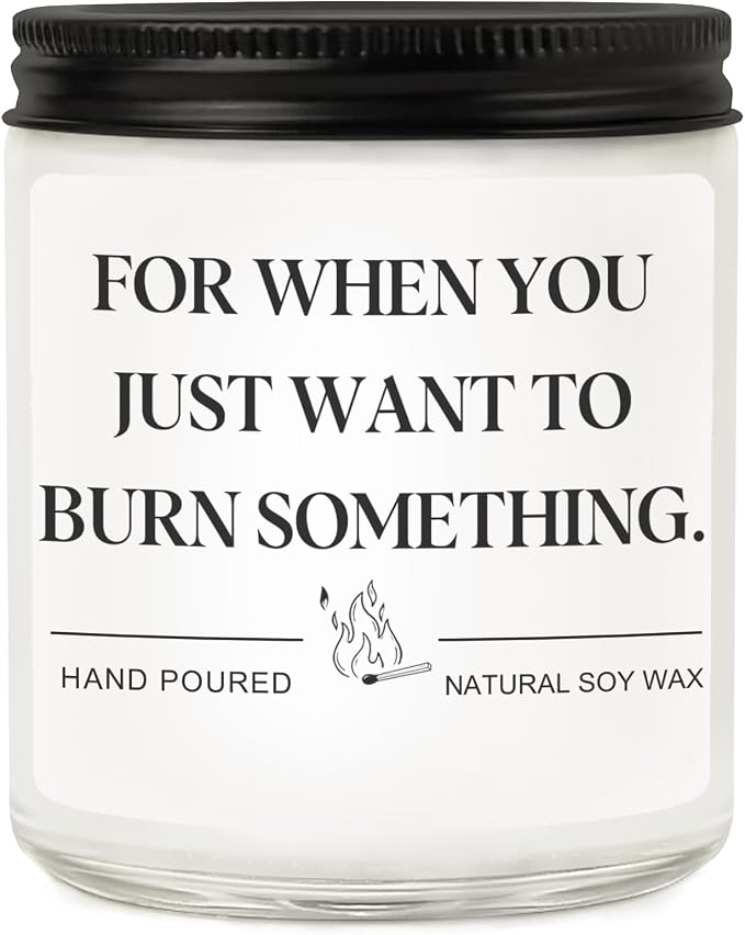 Stress Relief Gifts for Women Men - Funny Relaxation Gifts, Calming Lavender Scented Candle for Friend, Coworker, Boss, Mom, Best Birthday Christmas & Retirement Present