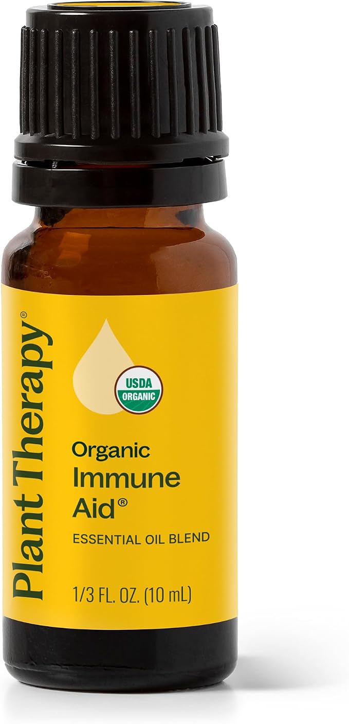 Plant Therapy Organic Immune Aid Essential Oil Blend, 10 mL (1/3 oz), 100% Pure, Undiluted, Supports a Healthy Immune System, Encourages Overall Wellness