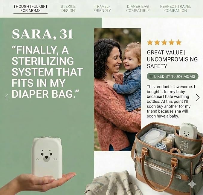 Travel Bottle Cleaner kit, 7in1 Baby Toddler Travel Essential Silicone Bottle Brush Set, Nipple, Drying Rack, Straw, & Breast Pump Cleaning, Soap Dispenser & Organizer Case, Gift Mom