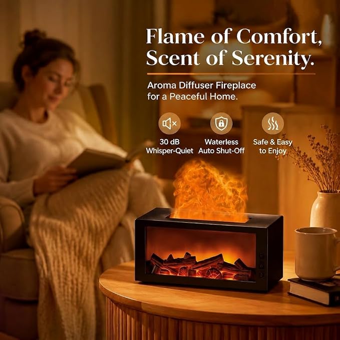 300ML Essential Oil Aroma Diffuser,Flame Air Humidifiers,Colorful Flame Diffusers for Home,Diffuser for Aromatherapy Yoga Room Bedroom, Office, Home with Remote Timer and Auto Off