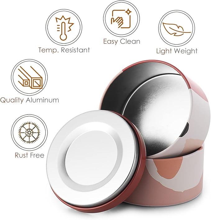Hearth & Harbor Tin Candle Jars for Making Candles - DIY Candle Containers with Lids - Metal Candle Jars - Bulk Tins Storage for Candle - (12 Pieces) - (8 Ounces) - Abstract Shapes