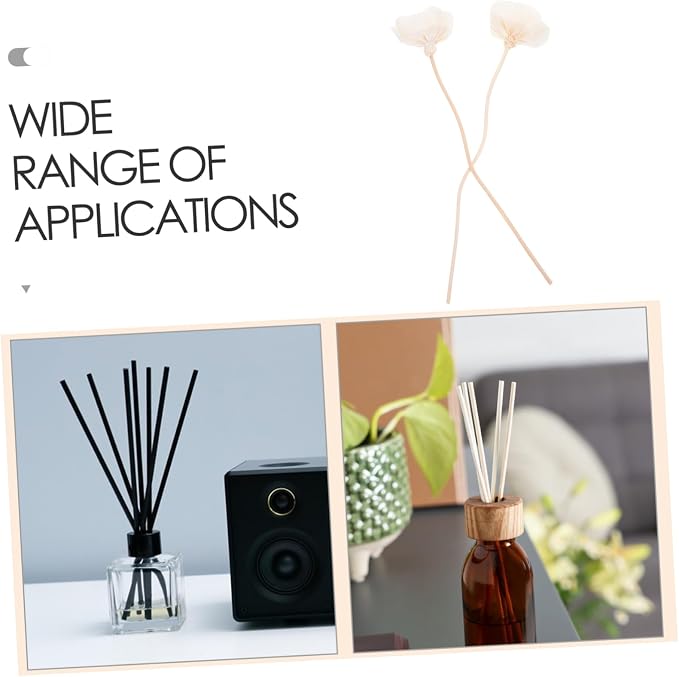 Hemobllo 2pcs Decorative Aroma Diffuser with Wood Flowers Rattan Essential Oil Diffuser for Home Fragrance Elegant Room Office and Hotel Decor