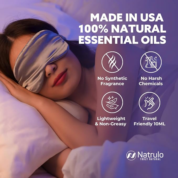 Sleep Oil Roll On – Lavender Essential Oil Roll On for Relaxation & Calm, Aromatherapy Essential Oil Roller for Night Routine – Natural Sleep Blend with Rosemary & Orange – Travel Friendly Made in USA