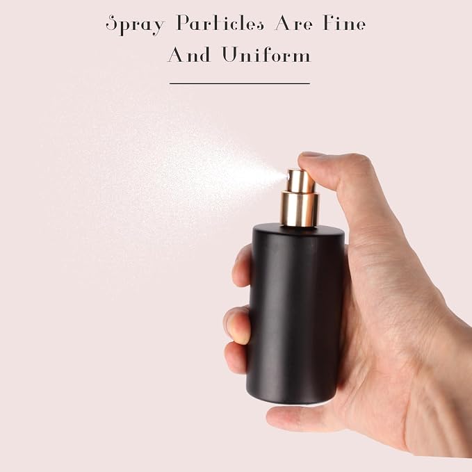 2pcs 50ml Glass Spray Bottle for Perfume,Refillable Travel Perfume Atomizer Bottles,Black Portable Cologne Atomizer Empty Bottle.(Black)