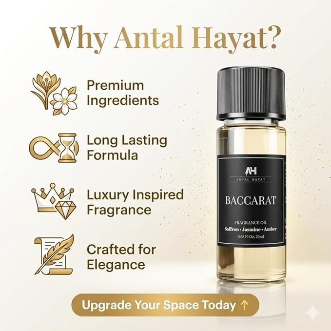 Baccarat Rouge Diffuser Oil 20ml – Hotel Scent for Home – Inspired by Baccarat Perfume – Aromatherapy Oil with Saffron, Jasmine & Oakmoss – Luxury Essential Oil Refill for Diffusers