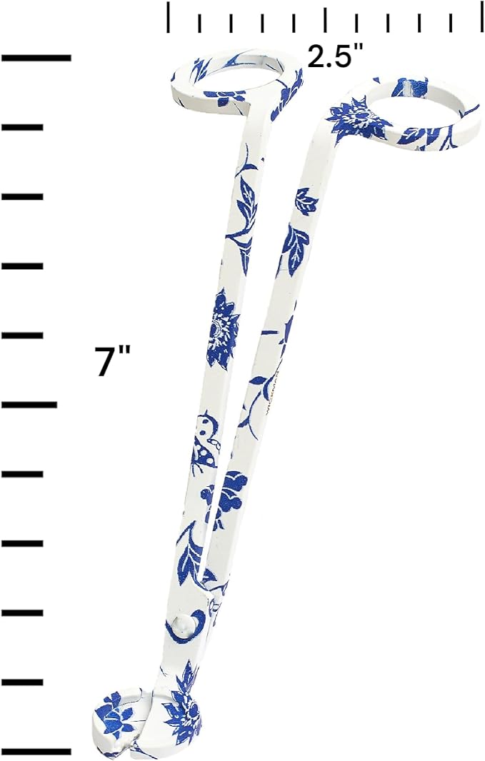 Wick Trimmer with Ornate Blue and White Nature Pattern by Wickman
