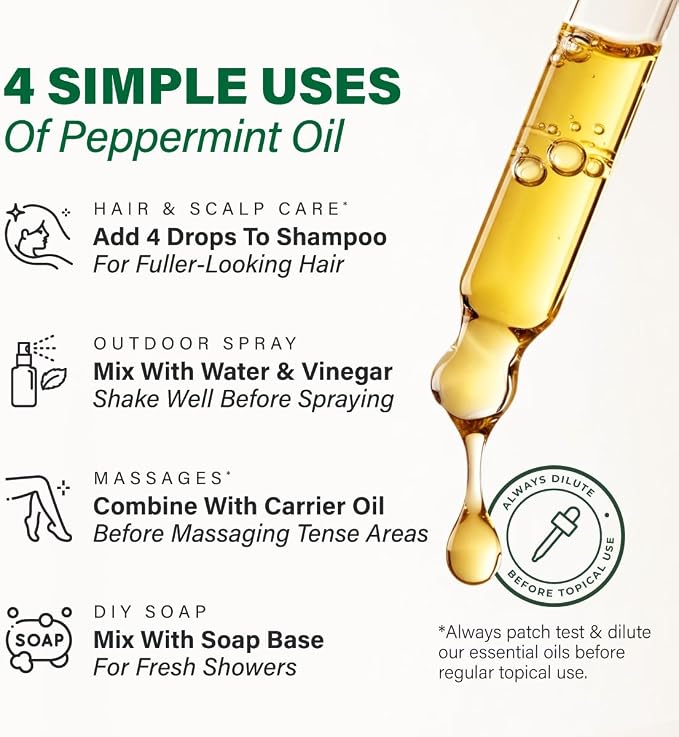 KUKKA Peppermint Essential Oils - 4 Fl Oz - for Hair, Skin, Diffuser, Aromatherapy & DIY Soap Making Scent (Pack of 2)