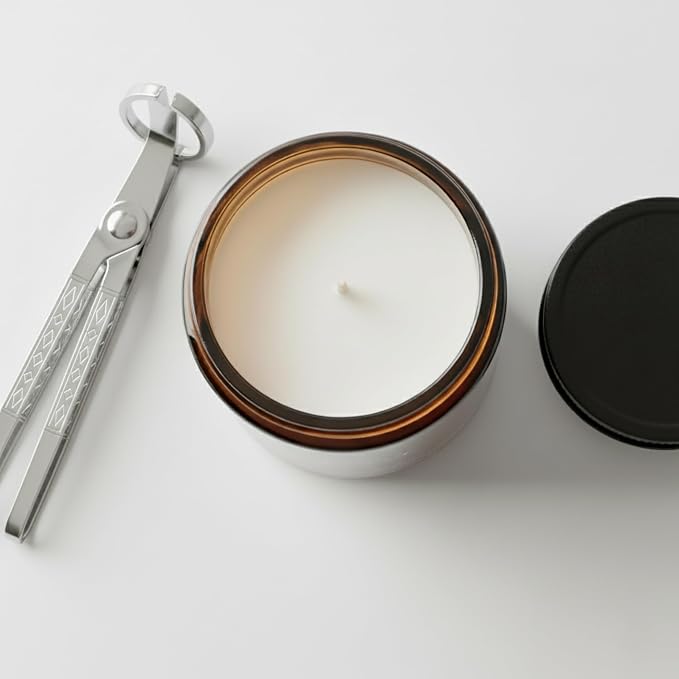 Hand Poured Non Toxic Candles - Vetiver & Cedarwood Fall Candles with Premium Natural Wax - Aromatherapy Scented Candles with Fir, Lemon Peel, Black Pepper & Musk Notes - 8.5 Oz, 45 Hrs Burn Time
