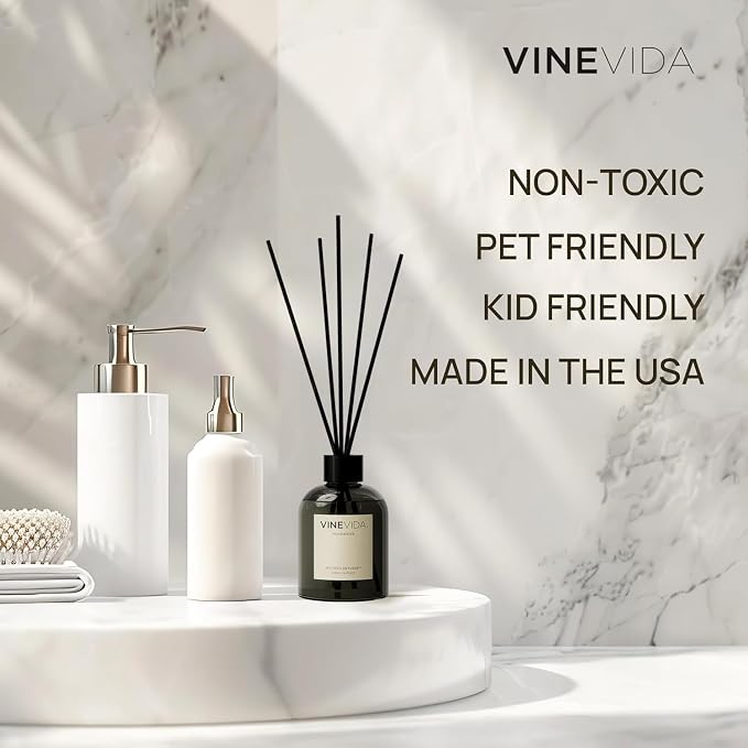 VINEVIDA Reed Diffuser Fresh Balsam | Diffuser Reed for Home & Bathroom | Long-Lasting Scent Sticks Set | Oil Stick Diffuser | Bathroom Scent