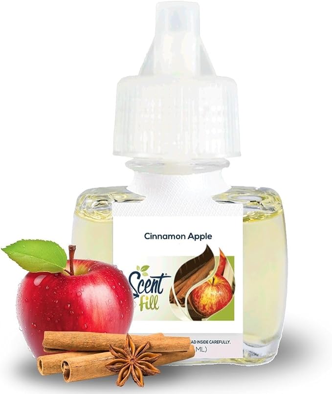 Scent Fill Cinnamon Apple Plug in Air Freshener, Scented Oil Refills, 4 Refills + Diffuser