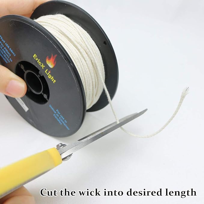 EricX Light Zinc Core Candle Wick 225ft Spool Specialize for Votive or Container Candle Making,Large