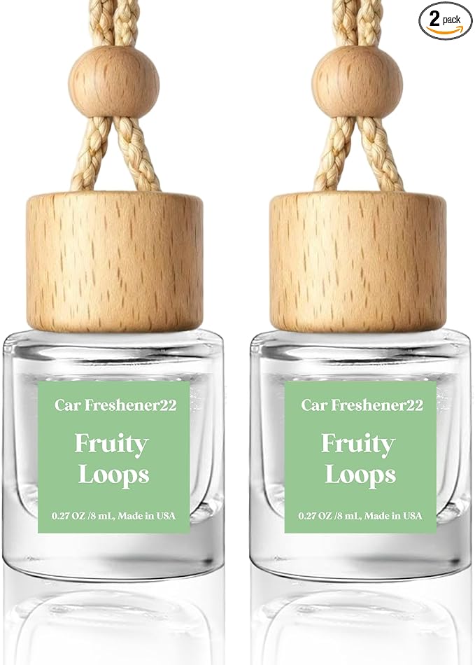 HoogaLife Car Air Freshener Diffuser 2 Pack Hanging Fruit Loops Car Air Freshener for Women 45+ days Long Lasting Fragrance Made in USA (F22)