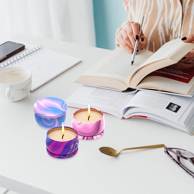 3 Pack Home Scented Candles - Strong Vanilla, Bergamot, San Diego Black Berries Candle, 2.5 Oz, 100% Soy, Non-Toxic, Small Candle Set for Aromatherapy & Gifts, Prizes for Adults, Baby Shower Prizes