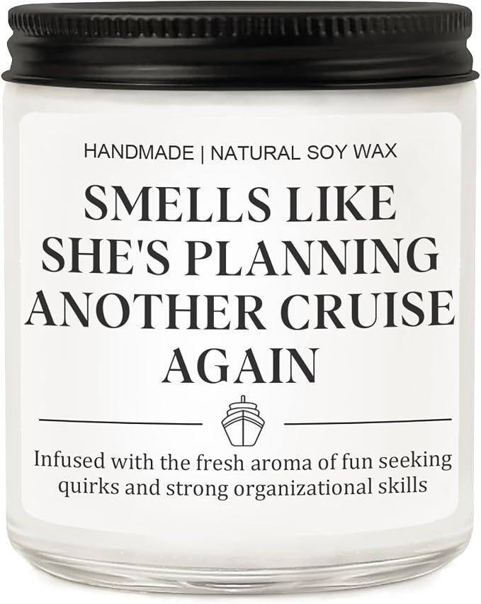 Cruising Candle, Gifts for Cruise Lovers & Cruise Gifts for Women, Unique Travel Present for Travelers, Mom, Best Friend - Birthday, Retirement, Graduation, Christmas