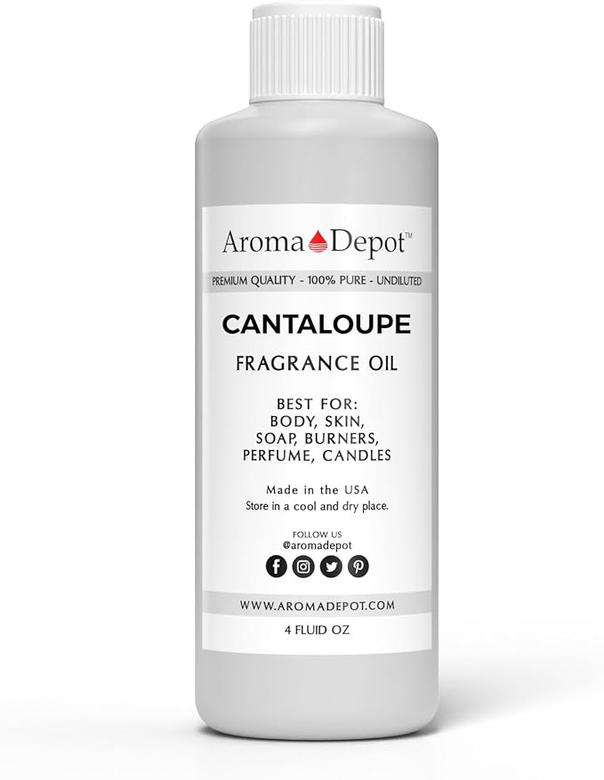 Aroma Depot Cantaloupe 4oz Fragrance Oil I Perfume I Skin Oil I Scented Oil. DIY Projects Such as Candles, Bath Bombs, Body Butters, Creams & Lotions. Few Drops in The Diffuser, Burners, or Warmers.