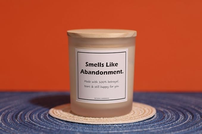 Smells Like Abandonment Candle - Coworker Leaving Gifts for Women Men, Retirement, Farewell, Going Away, Moving Away, Goodbye Gifts for Nurse Teacher Boss Coworkers