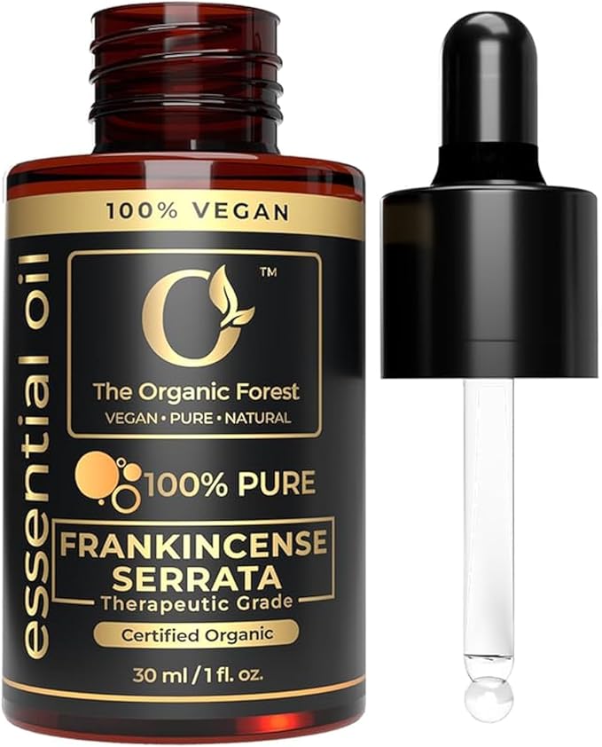100% Plant Based Frankincense Essential Oil for Skin, Face, Aromatherapy & Diffuser - Pure & Organic Frankincense Oil for Anti-Aging, Wrinkles & Dull Skin