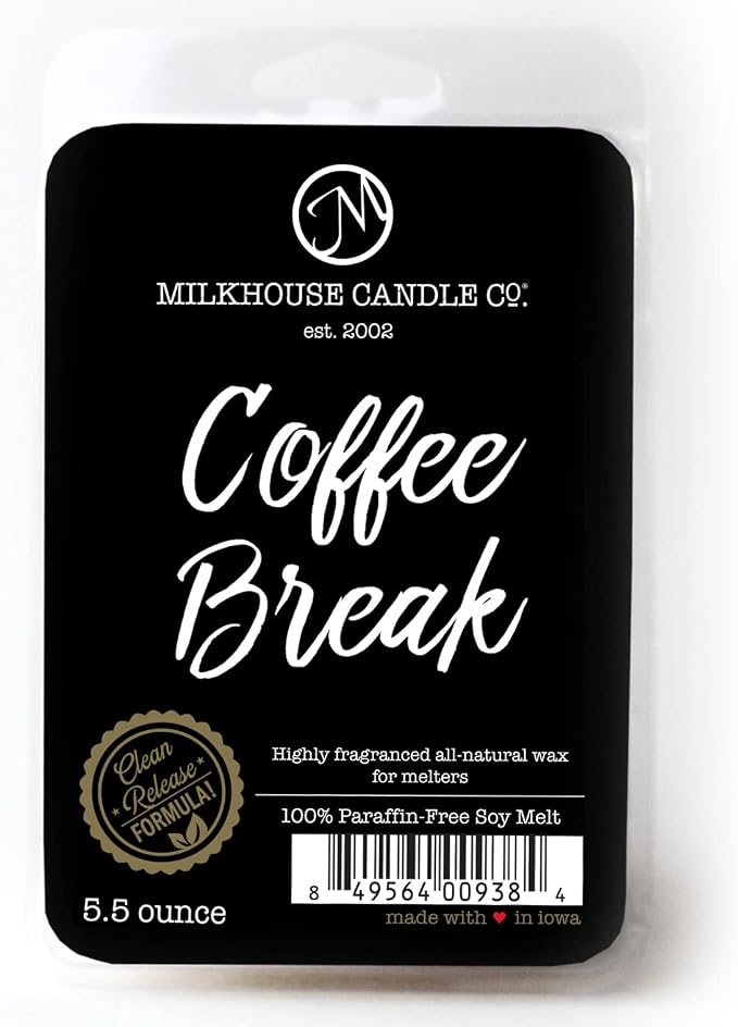 Milkhouse Candle Company Coffee Break Soy Wax Melts - Fresh Brewed Coffee | Roasted Beans | Sweet Cream Scented - 5.5 oz, Hand-Poured, Made in the USA