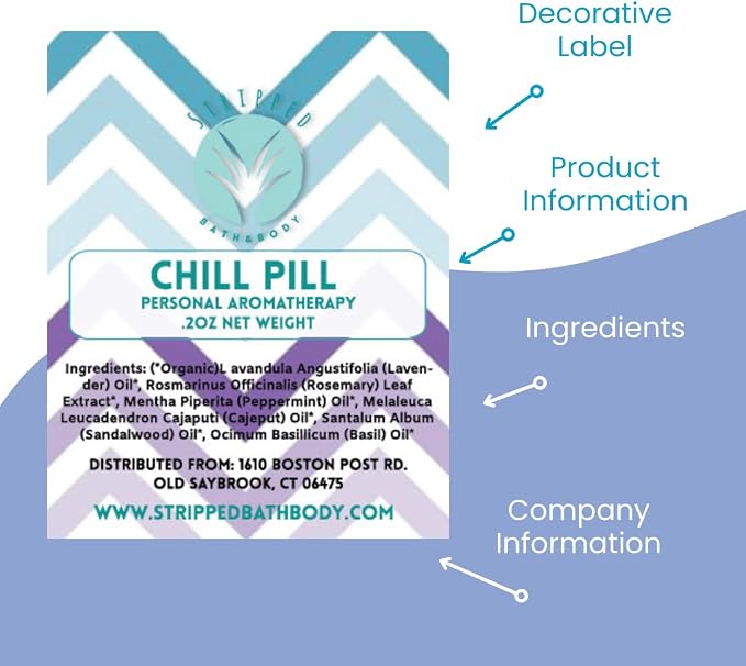 CHILL PILL (2PK) Stress & Tension Relief Personal Diffuser Sniffer Stick with Pure Undiluted Essential Oil Blend | Soothes, Comforts, Calms Mood | Relaxing Christmas Gift