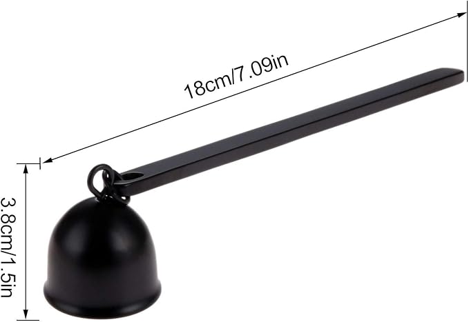 MUXSAM 1-Pack Candle Extinguisher Snuffer, Bell-Shaped Candlesnuffers - Stainless Steel Wick Flame Snuffer - Gift for Candle Lovers (Black)
